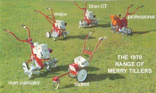 The 1970 range of Merry Tillers